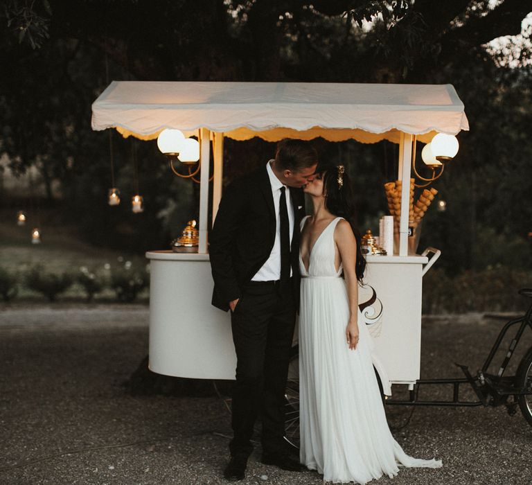 Gelato Van For Tuscany Destination Wedding // Elegant Destination Wedding In Tuscany At San Galgano Abbey With Bride In Bespoke Dress By Madame Paulette With Images From James Frost Photography