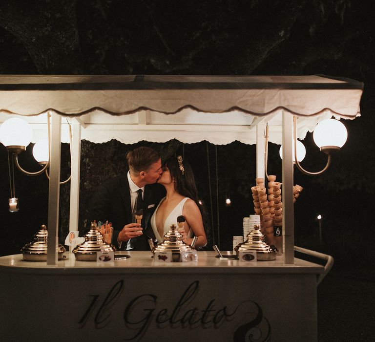 Gelato Van For Tuscany Destination Wedding // Elegant Destination Wedding In Tuscany At San Galgano Abbey With Bride In Bespoke Dress By Madame Paulette With Images From James Frost Photography