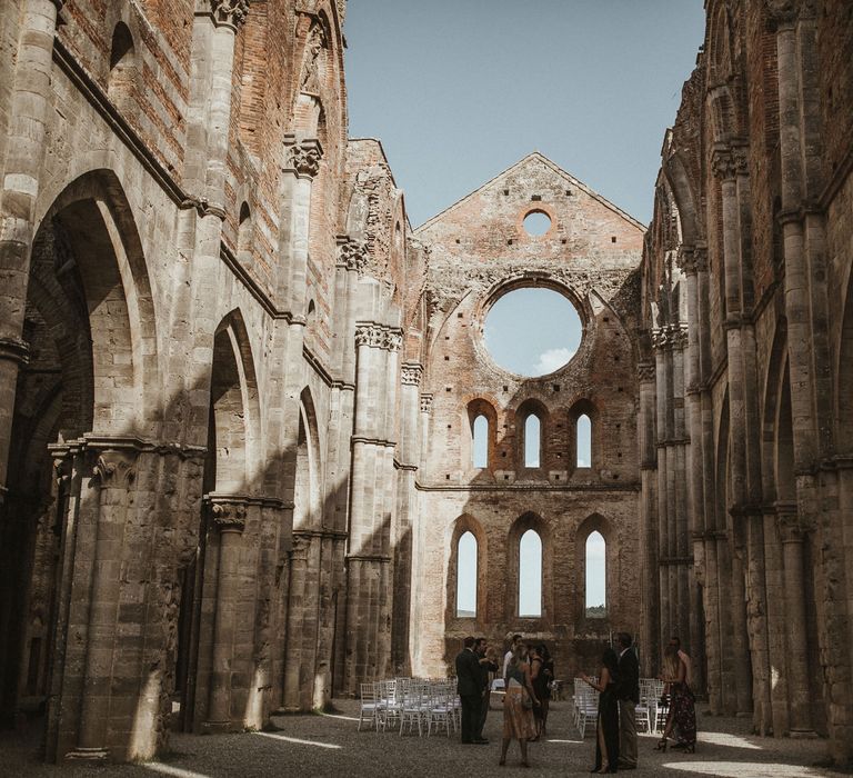 Elegant Destination Wedding In Tuscany At San Galgano Abbey With Bride In Bespoke Dress By Madame Paulette With Images From James Frost Photography