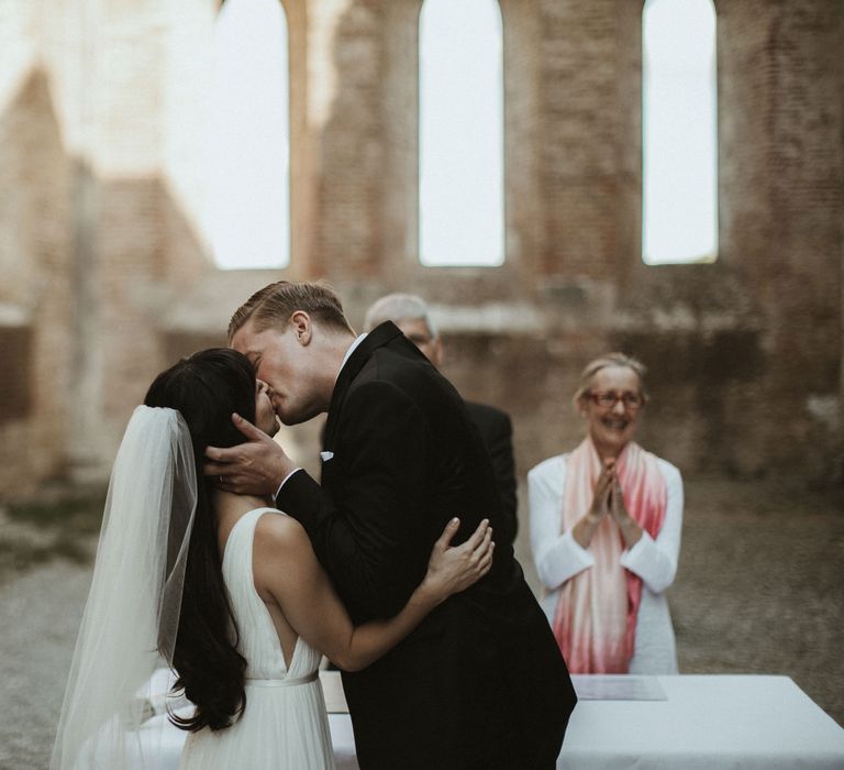 Elegant Destination Wedding In Tuscany At San Galgano Abbey With Bride In Bespoke Dress By Madame Paulette With Images From James Frost Photography