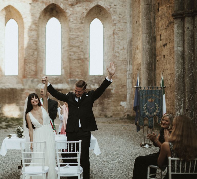 Elegant Destination Wedding In Tuscany At San Galgano Abbey With Bride In Bespoke Dress By Madame Paulette With Images From James Frost Photography