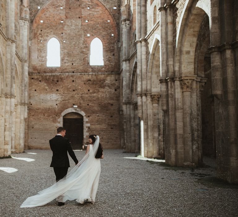 Elegant Destination Wedding In Tuscany At San Galgano Abbey With Bride In Bespoke Dress By Madame Paulette With Images From James Frost Photography