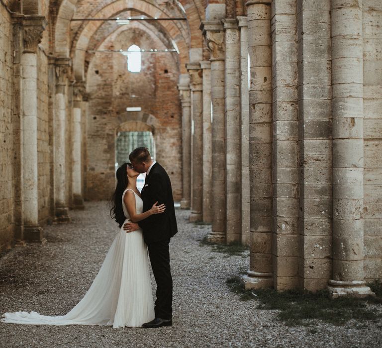 Elegant Destination Wedding In Tuscany At San Galgano Abbey With Bride In Bespoke Dress By Madame Paulette With Images From James Frost Photography