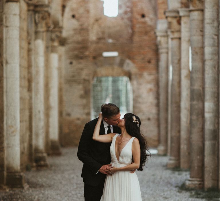 Elegant Destination Wedding In Tuscany At San Galgano Abbey With Bride In Bespoke Dress By Madame Paulette With Images From James Frost Photography