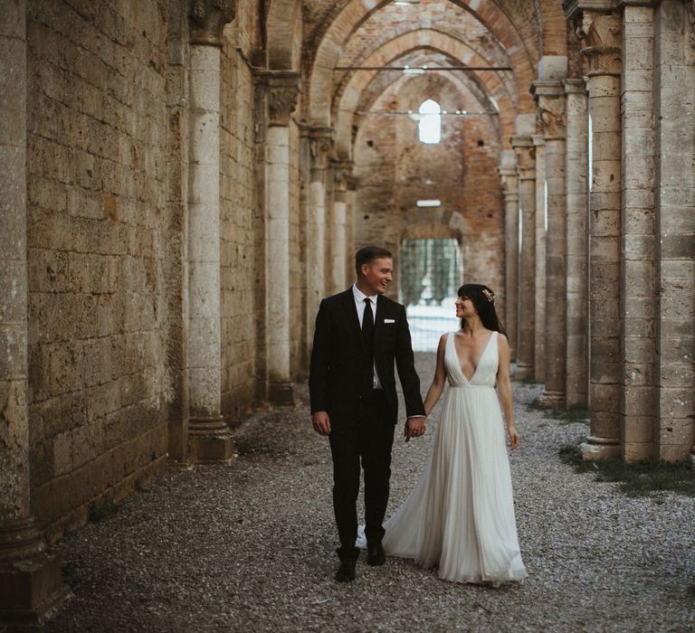 Elegant Destination Wedding In Tuscany At San Galgano Abbey With Bride In Bespoke Dress By Madame Paulette With Images From James Frost Photography