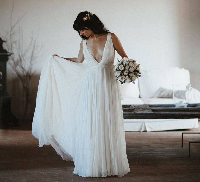 Elegant Destination Wedding In Tuscany At San Galgano Abbey With Bride In Bespoke Dress By Madame Paulette With Images From James Frost Photography