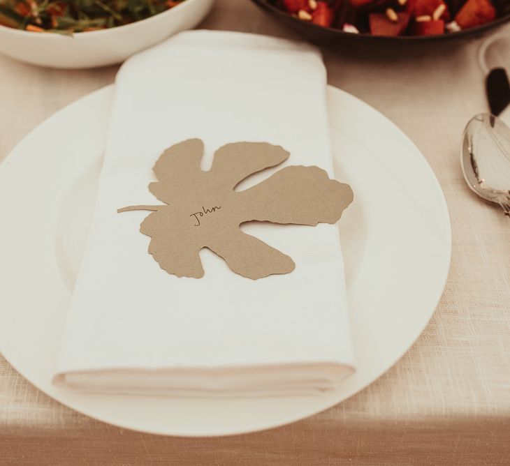 Leaf Place Setting For Wedding