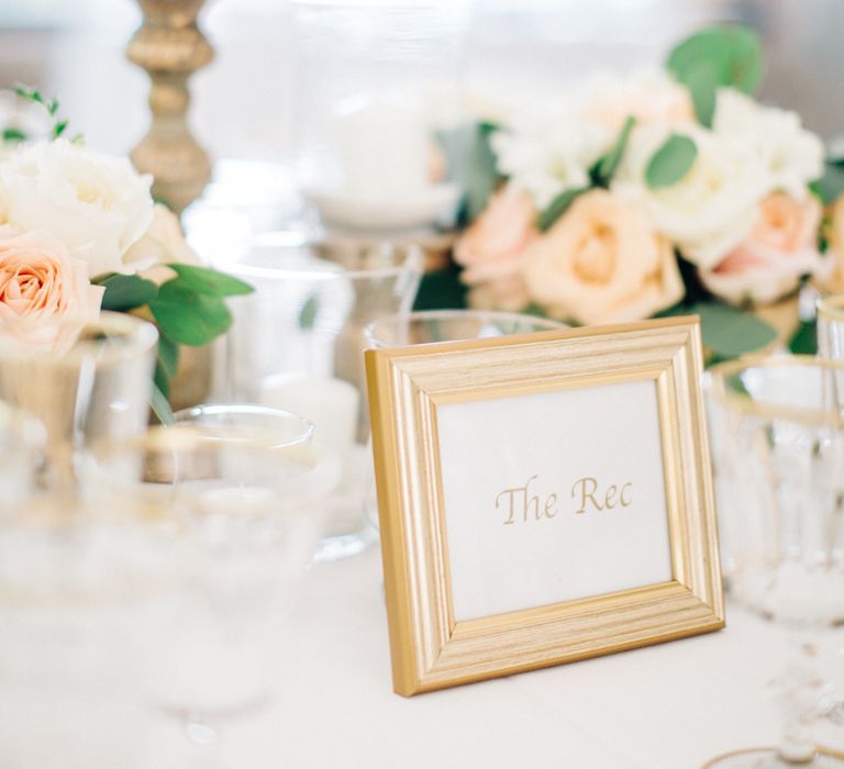 Peach & Gold Wedding Decor