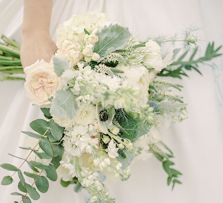 Romantic Bouquet | Classic Blue & White Wedding at Prestwold Hall in Loughborough | Georgina Harrison Photography