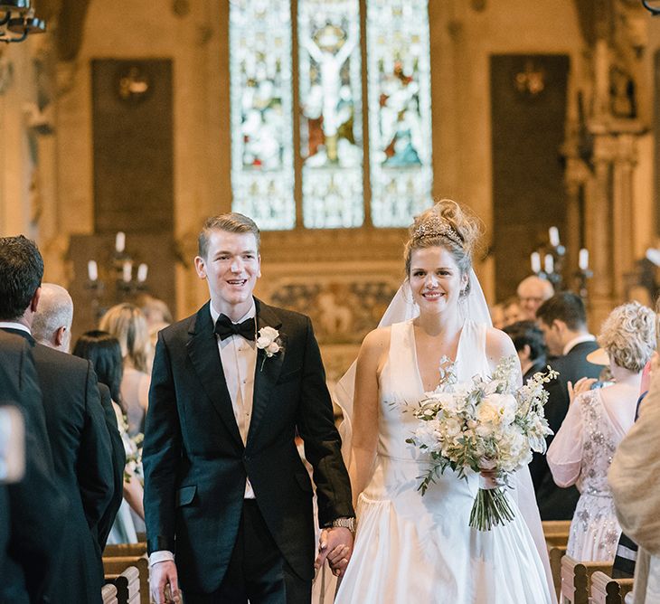 Church Wedding Ceremony | Classic Blue & White Wedding at Prestwold Hall in Loughborough | Georgina Harrison Photography