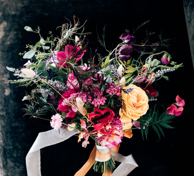 Brightly Coloured Wedding Bouquet