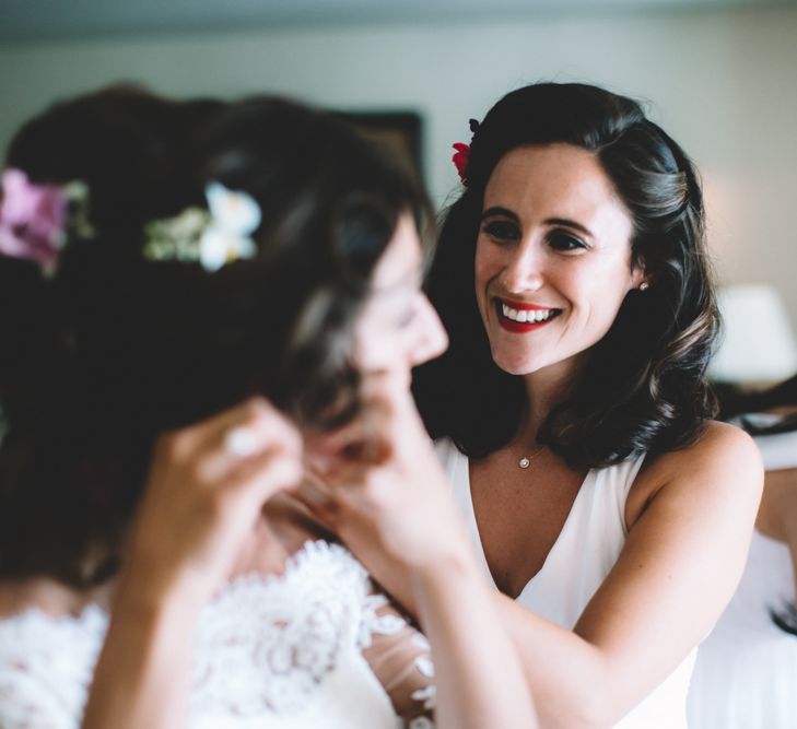 Bride Getting Ready Pronovias Gown