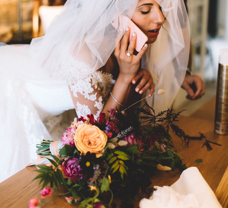 Bride Getting Ready Pronovias Gown