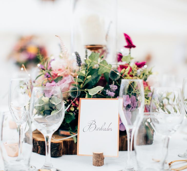 Floral Centrepieces Marquee Wedding