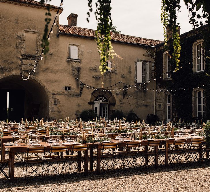 Outdoor Destination Wedding at Château De Malliac Planned by Country Weddings in France | Styling by The Hand-Painted Bride | Samuel Docker Photography | Marriage in Motion Films