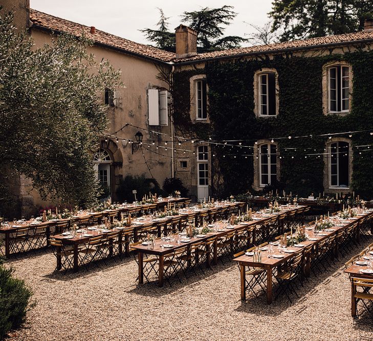 Outdoor Destination Wedding at Château De Malliac Planned by Country Weddings in France | Styling by The Hand-Painted Bride | Samuel Docker Photography | Marriage in Motion Films