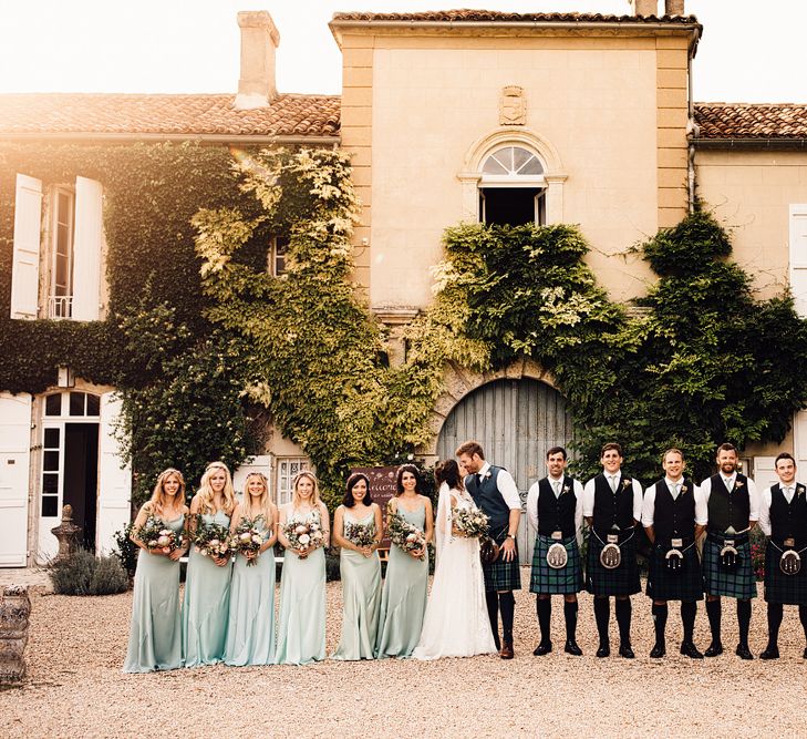 Wedding Party Portrait | Outdoor Destination Wedding at Château De Malliac Planned by Country Weddings in France | Styling by The Hand-Painted Bride | Samuel Docker Photography | Marriage in Motion Films