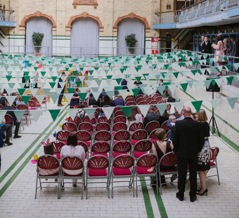 Victoria Baths Wedding Ceremony with Bunting