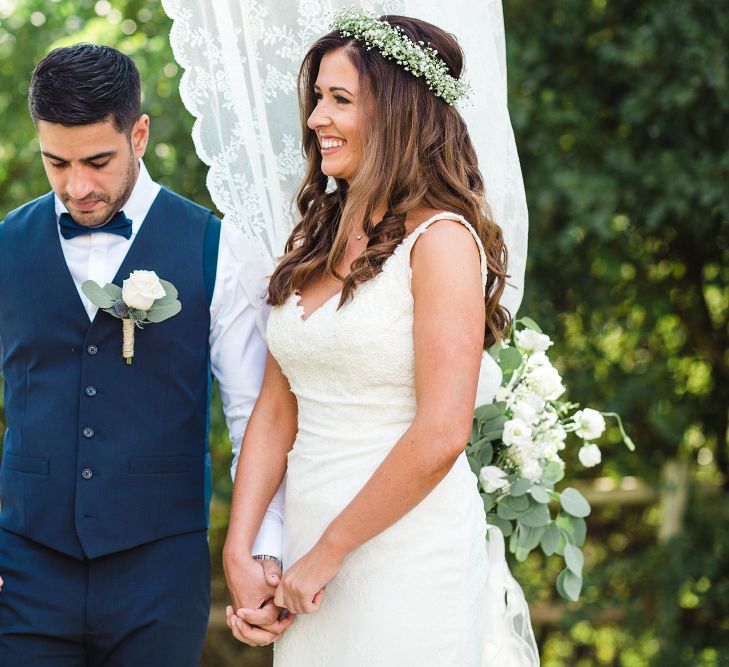 Outdoor Ceremony | Bride in Sottero & Midgley Bridal Gown | Groom n Herr von eden Tuxed, Bow Tie & Waistcoat | Planned by Rachel Rose Weddings | Radka Horvath Photography