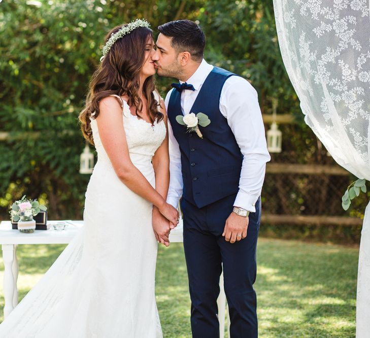 Outdoor Ceremony | Bride in Sottero & Midgley Bridal Gown | Groom n Herr von eden Tuxed, Bow Tie & Waistcoat | Planned by Rachel Rose Weddings | Radka Horvath Photography