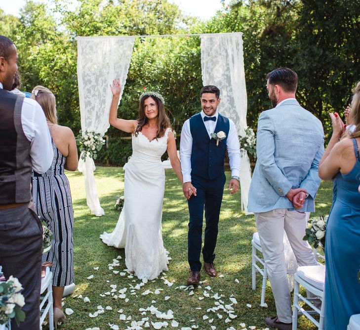 Outdoor Ceremony | Bride in Sottero & Midgley Bridal Gown | Groom n Herr von eden Tuxed, Bow Tie & Waistcoat | Planned by Rachel Rose Weddings | Radka Horvath Photography