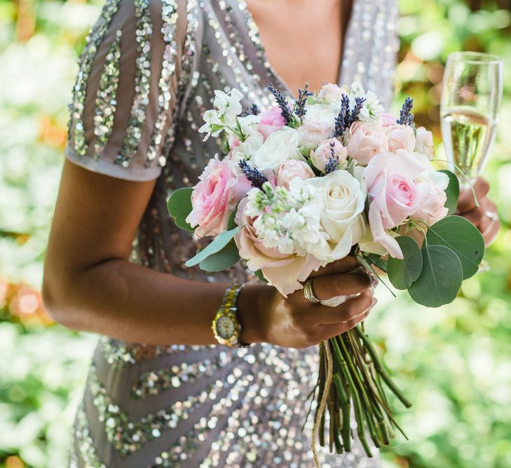 Bridesmaid in Sequin ASOS Gown | Blush Bouquet | Planned by Rachel Rose Weddings | Radka Horvath Photography