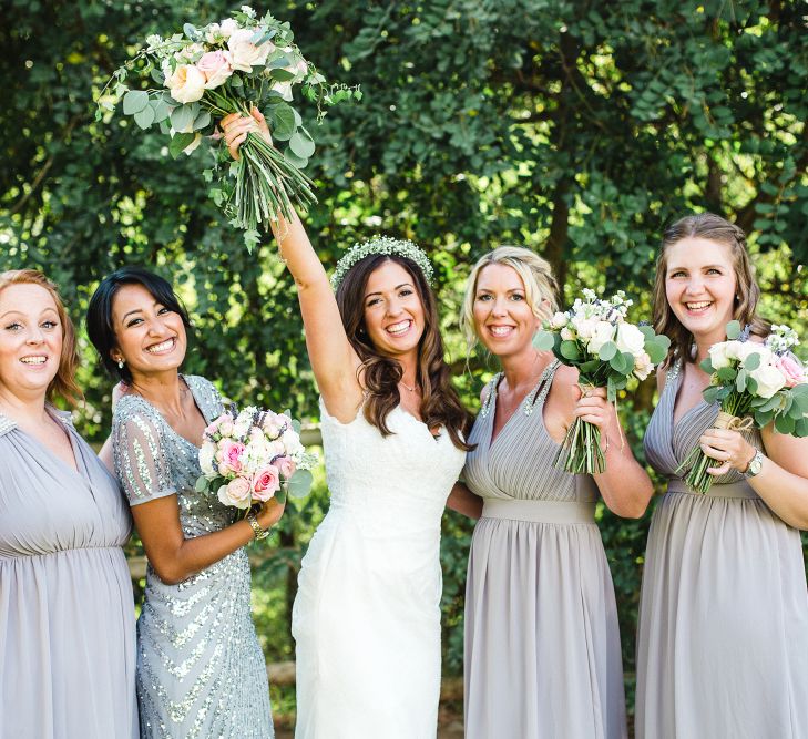 Bride in Sottero & Midgley Bridal Gown | Bridesmaids in Grey Chiffon & Sequin ASOS Dresses | Planned by Rachel Rose Weddings | Radka Horvath Photography