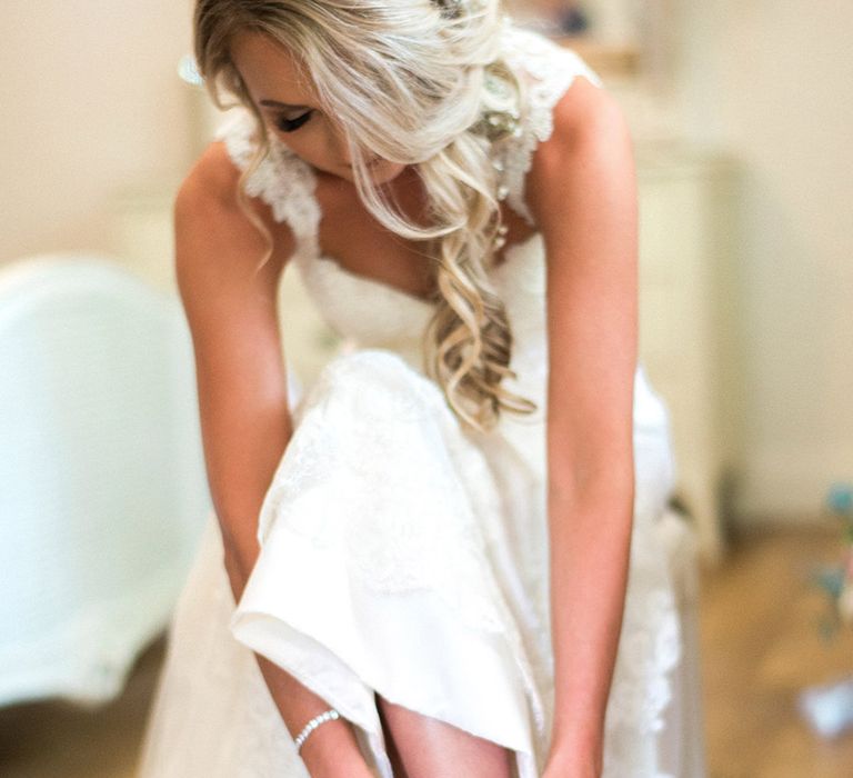 Bridal Preparations | Rachel Simpson 'Charlotte' Wedding Shoes | Pink & Coral Country Wedding at Crabbs Barn, Essex | Kathryn Hopkins Photography | Film by Colbridge Media Services Ltd