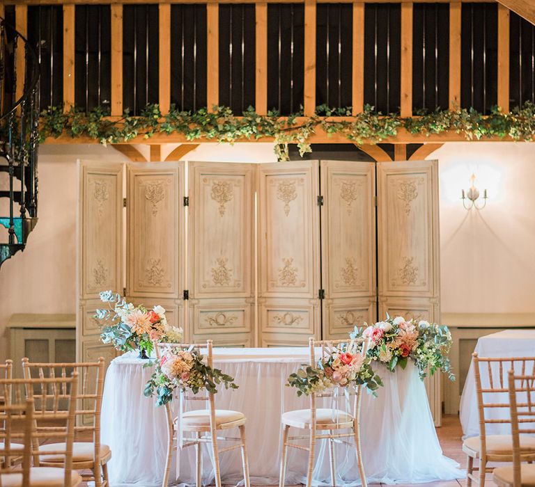 Aisle & Altar | Wedding Ceremony | Pink & Coral Country Wedding at Crabbs Barn, Essex | Kathryn Hopkins Photography | Film by Colbridge Media Services Ltd