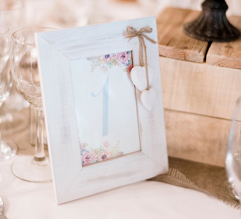 Pastel Wedding Stationery Table Number | Peach & Coral Country Wedding at Crabbs Barn, Essex | Kathryn Hopkins Photography | Film by Colbridge Media Services Ltd