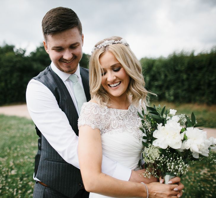 Thames Chase Community Centre Wedding With Bride In Sequinned Justin Alexander Dress & Bridesmaids In Mint Green With Images From Chris Barber