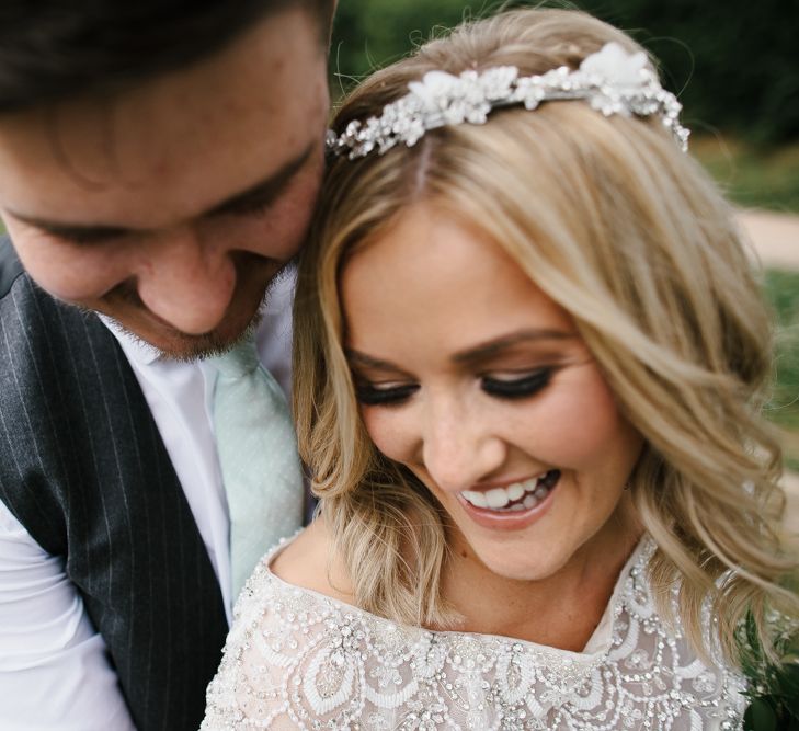 Thames Chase Community Centre Wedding With Bride In Sequinned Justin Alexander Dress & Bridesmaids In Mint Green With Images From Chris Barber