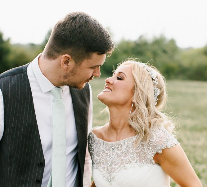 Thames Chase Community Centre Wedding With Bride In Sequinned Justin Alexander Dress & Bridesmaids In Mint Green With Images From Chris Barber