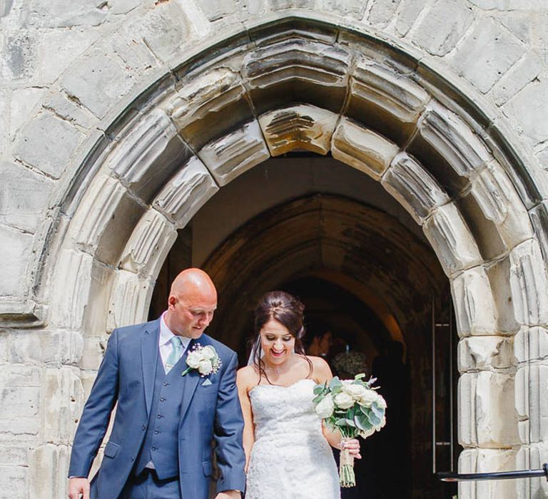 Bride & Groom outside the Church