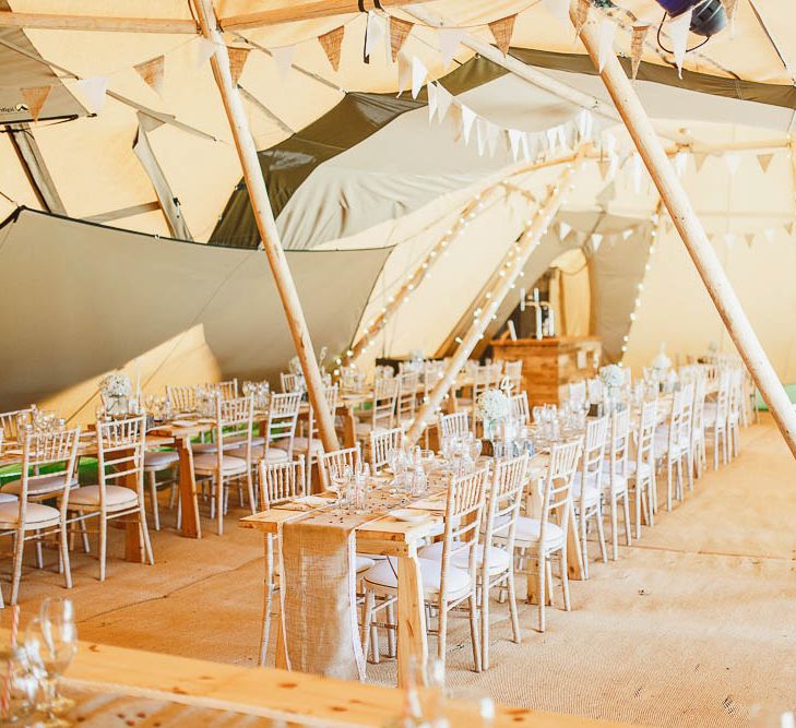 Rustic Tipi Reception Decor