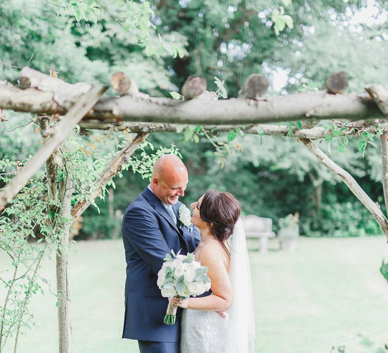 Bride & Groom Country Garden Portrait