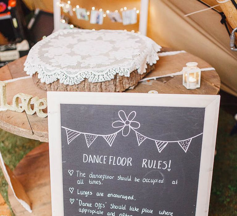 Chalkboard Dance Floor Rules