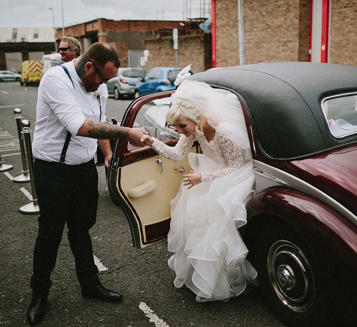 Bride In Big Ruffled Tulle Skirt