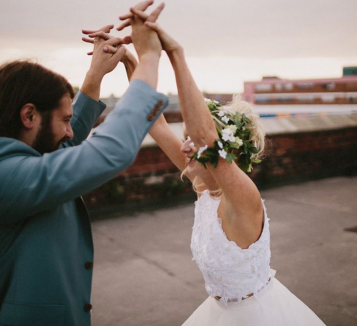 Rooftop Bride & Groom Shots At Camp & Furnace