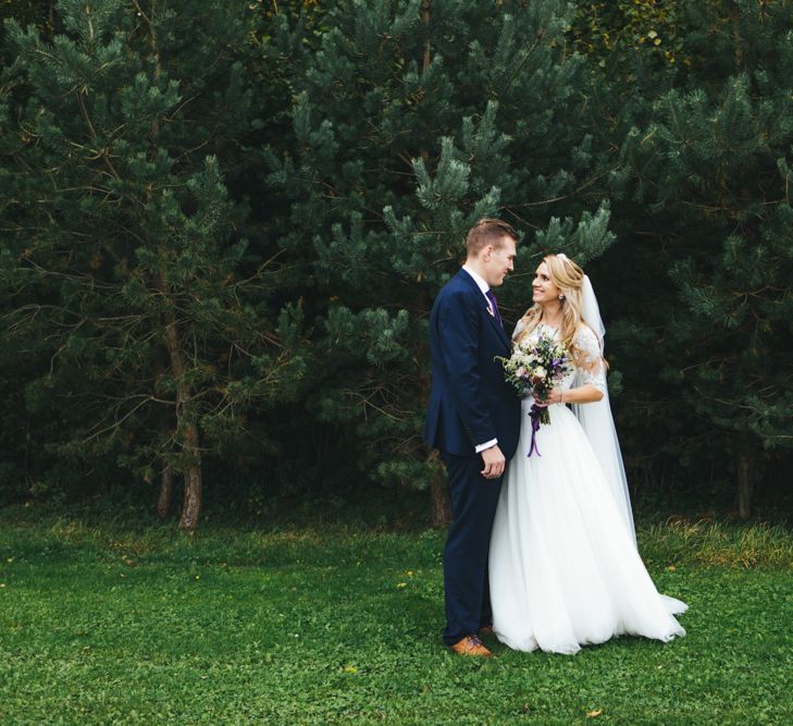 Autumnal Wedding At Cripps Barn Cotswolds With Bride In Watters And Bridesmaids In Aubergine Dresses With Images From Katy & Co.