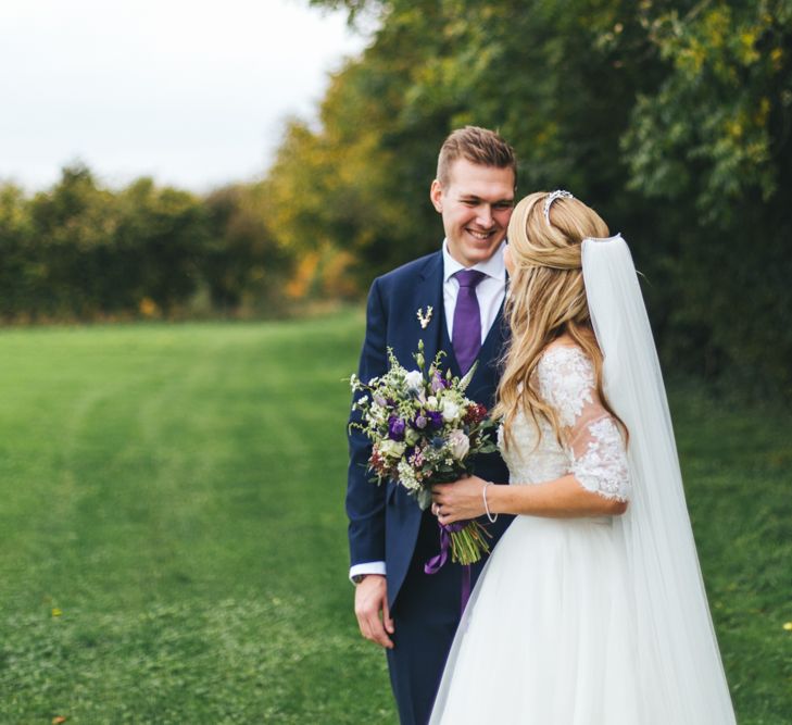 Autumnal Wedding At Cripps Barn Cotswolds With Bride In Watters And Bridesmaids In Aubergine Dresses With Images From Katy & Co.