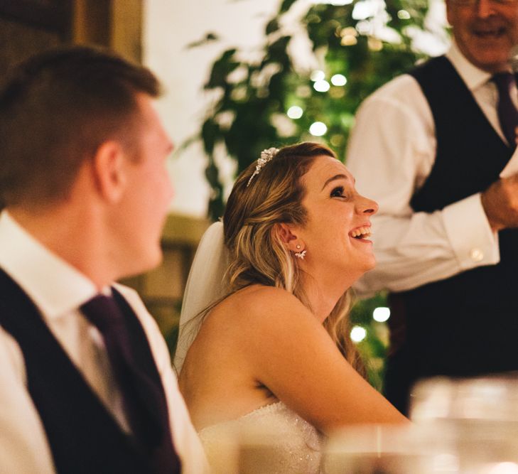 Autumnal Wedding At Cripps Barn Cotswolds With Bride In Watters And Bridesmaids In Aubergine Dresses With Images From Katy & Co.