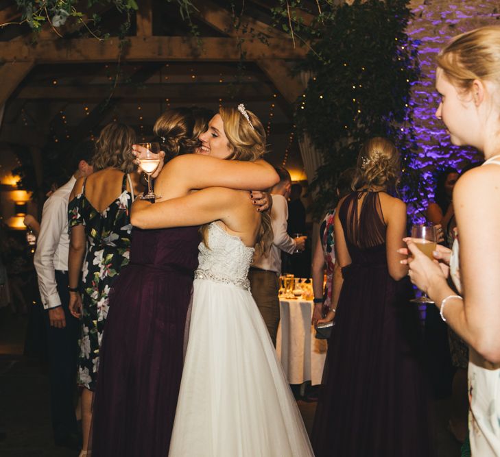 Autumnal Wedding At Cripps Barn Cotswolds With Bride In Watters And Bridesmaids In Aubergine Dresses With Images From Katy & Co.