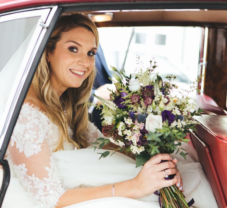 Autumnal Wedding At Cripps Barn Cotswolds With Bride In Watters And Bridesmaids In Aubergine Dresses With Images From Katy & Co.