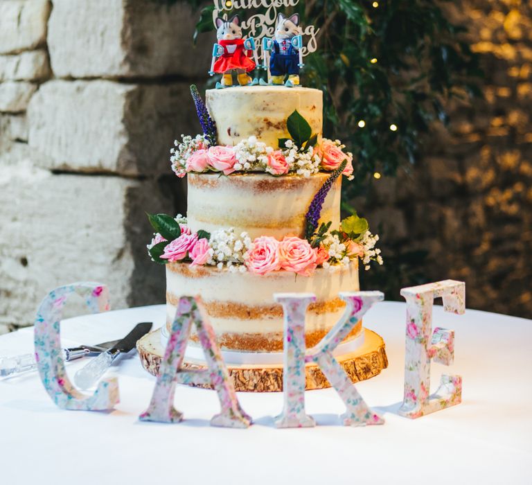 Naked Cake With Sylvanian Family Cake Toppers