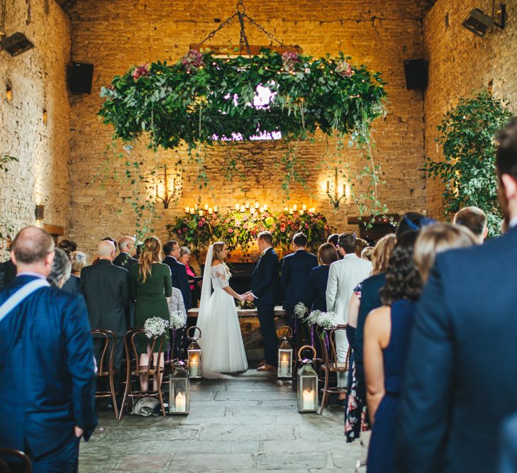 Autumnal Wedding At Cripps Barn Cotswolds With Bride In Watters And Bridesmaids In Aubergine Dresses With Images From Katy & Co.