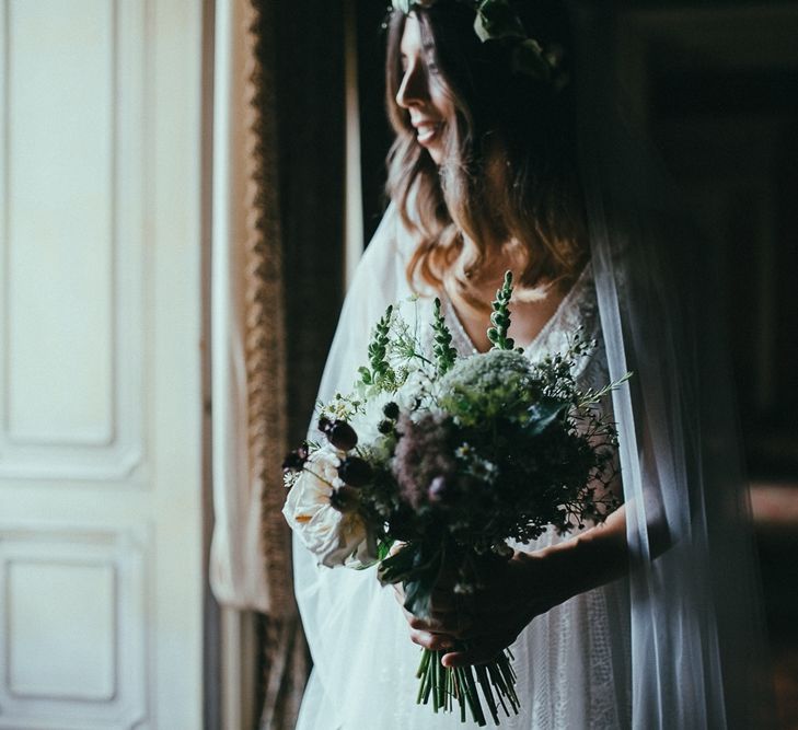 Bride in Flora Wedding Dress