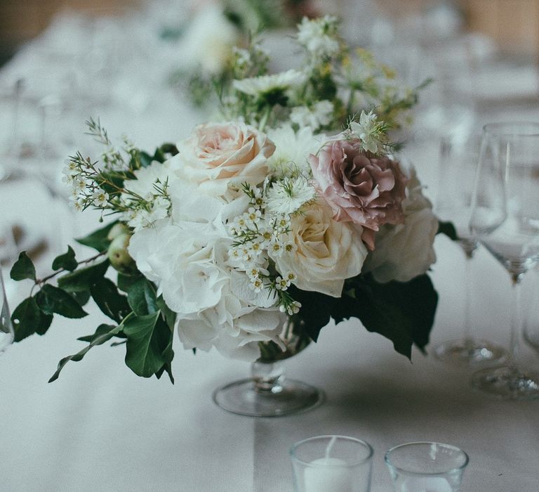 Elegant White Table Centrepiece