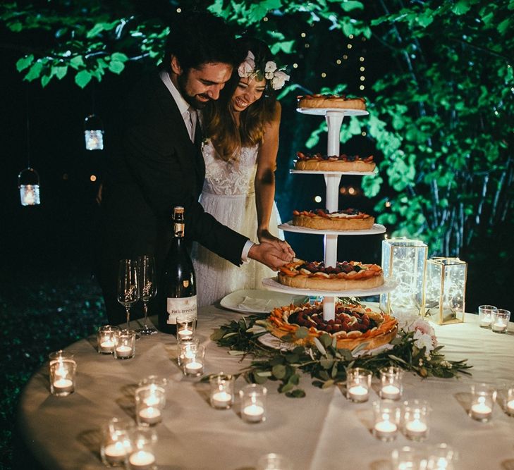 Bride & Groom Cutting the Cake