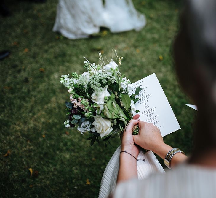 Outdoor Wedding Ceremony at Childerley Hall | Bouquet | Tawny Photo